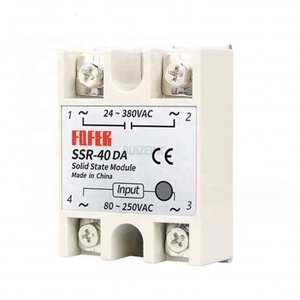 SSR-40 10 20 30 DAソリッドステートリレー入力DC3-32V出力AC24V-380V SSR-40DA - Product Image 1