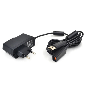 שחור AC 100V-240V אספקת חשמל עבור Xboxes <span class=keywords><strong>360</strong></span> Kinect קונסולת האיחוד האירופי תקע מתאם USB טעינת מטען עבור XBOXes <span class=keywords><strong>360</strong></span> Kinect חיישן