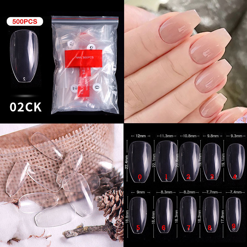 500 pieces bagged nails 02#transparent color