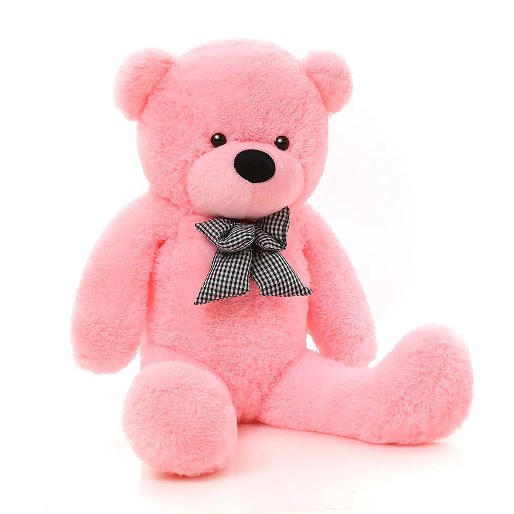 Niuniu Daddy Gratis Verzending Roze Knuffelbeer Giant 200Cm Opgevulde Pluche Speelgoed Teddybeer Met Bow Skin