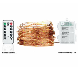 1-10M de luz de hadas árbol lámpara resistente al agua de Navidad luces LED de batería de Control remoto de plata de alambre de cobre alambre Hada cadena de luces - Product Image 3
