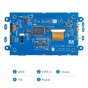 5-дюймовый Raspberry Pi 4B/3B оранжевый Pi дисплей сенсорный экран шасси вторичный экран HDMI драйвер-Free IPS - Product Image 1