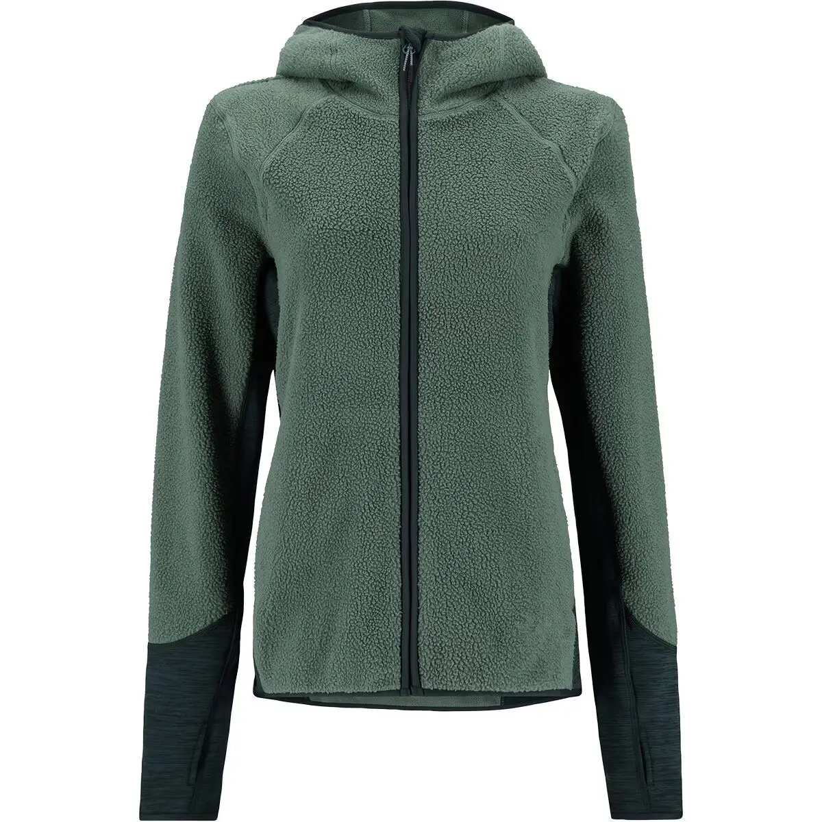 Klassisches Design Langärmelige Jacke Damenwärme mittleres Gewicht Hoodie Fleece-Jacke