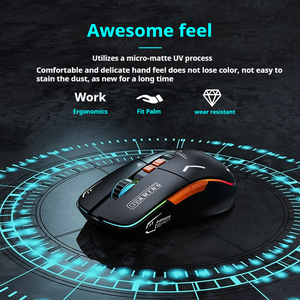 Weadn <span class=keywords><strong>Custom</strong></span> RGB Gaming <span class=keywords><strong>Mouse</strong></span> leggero ricaricabile 2.4G ottico cablato <span class=keywords><strong>USB</strong></span> Wireless per PC portatile retroilluminato stile destro