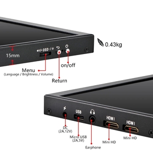 12,6 Inch IS table ortable ononitor Or o aspaspberry idaida64 apaptop Pub UB onitor Gack ACK