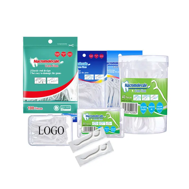 Usine 50 boîtes de choix de fil dentaire portable pour usage domestique bâton de fil vert menthe avec boîtes