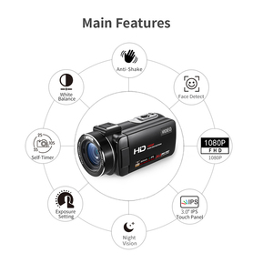 Videocámara con cámara WIFI de 8MP con Sensor CMOS, disparo en ráfaga, detección facial, diseño Digital antivibración, tarjetas de memoria SD compatibles - Product Image 2