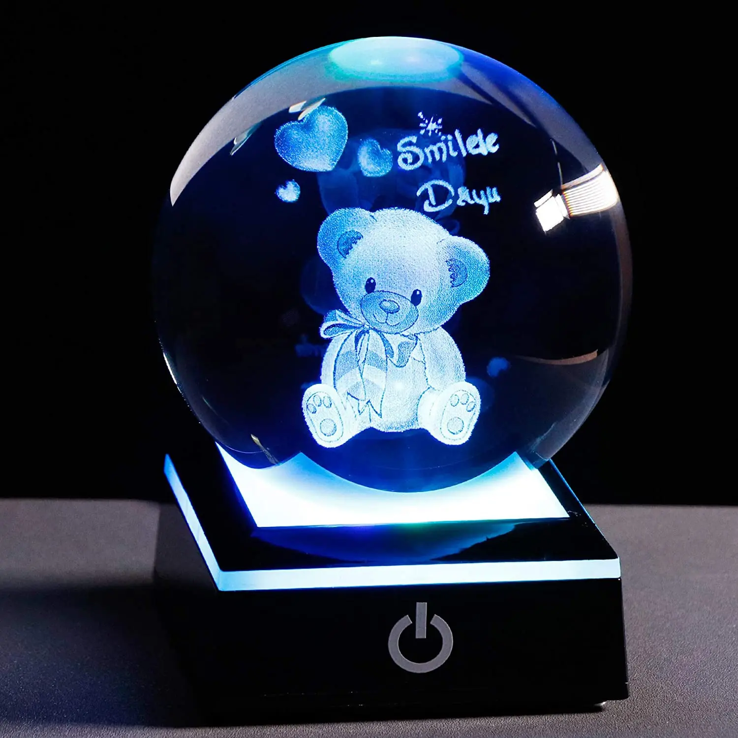 2024 regalos creativos dibujos animados bola de cristal decoración 3D grabado con láser modelo artículos de decoración del hogar cristal B