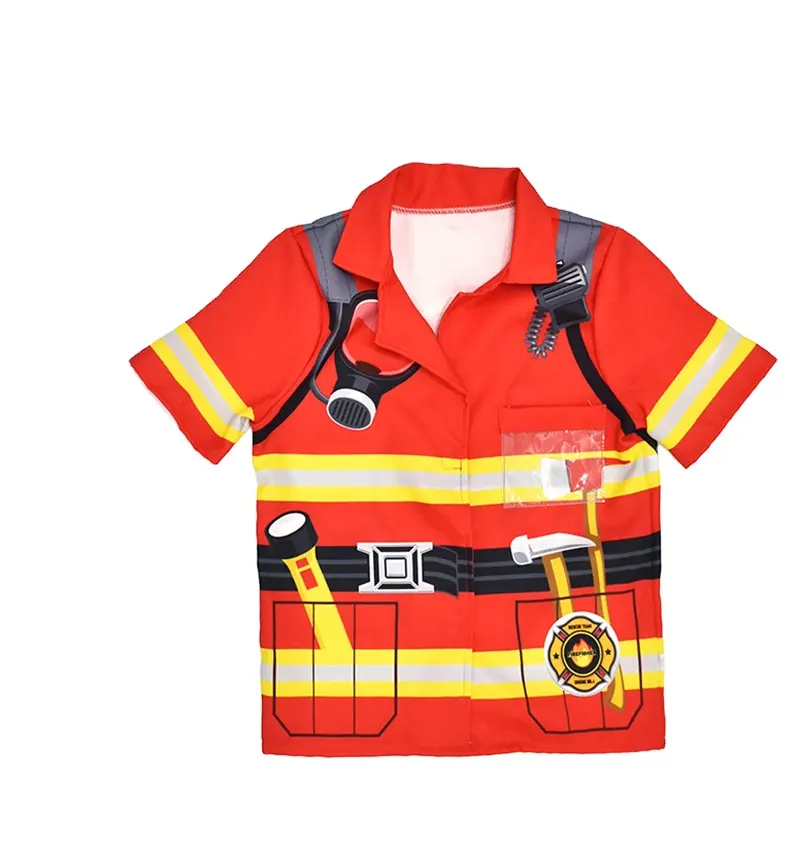 Fireman fantasia cosplay para crianças 3-8y 2021, uniforme