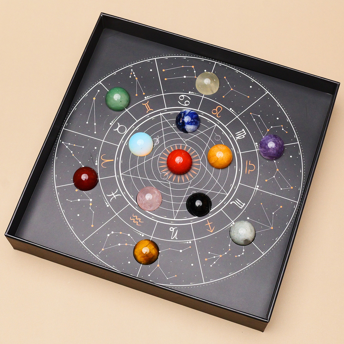 ball about 2 cm,box about 21*21 cm