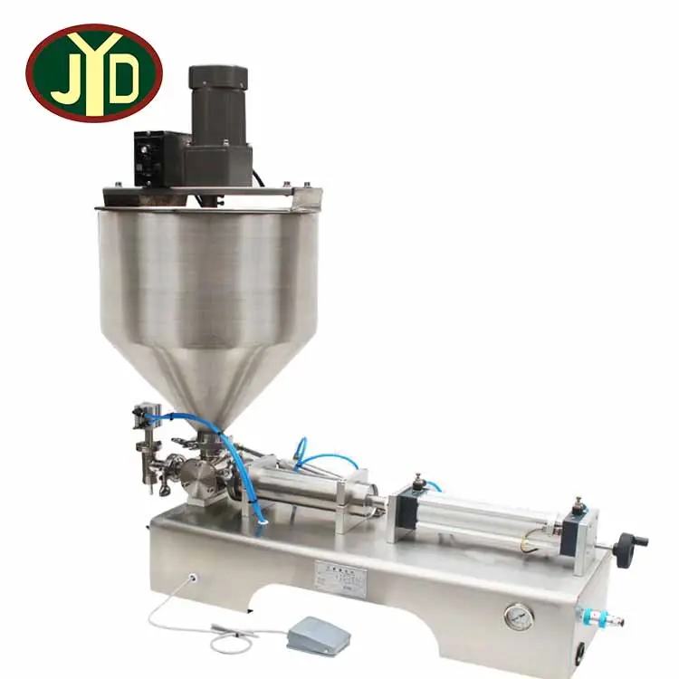 JYD Wholesale G1WG Pneumatic Horizontal Heating and Stirring Liquid Paste Chili Sauce Body Lotion Creams Honey Filling Machine