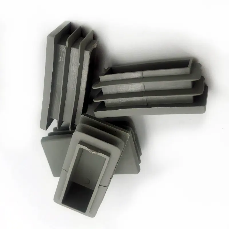 Piezas de plástico personalizadas Tapones de extremo de plástico rectangulares cuadrados de montaje de tubo personalizado de 50mm