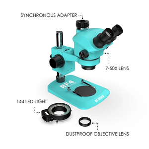 Microscopio RF4 RF7050TV Microscopio trinocular digital 7x-50x 144 Luz LED ajustable a prueba de polvo Lente ocular Ocular PCB SMD IC - Product Image 5