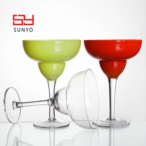 Wholesale Giant Mexian Type Classical Promotional Hot Sale Transparent <strong>Blue</strong> Rim Decorative Margarita Glasses for <strong>Cocktails</strong> - Product Image 3