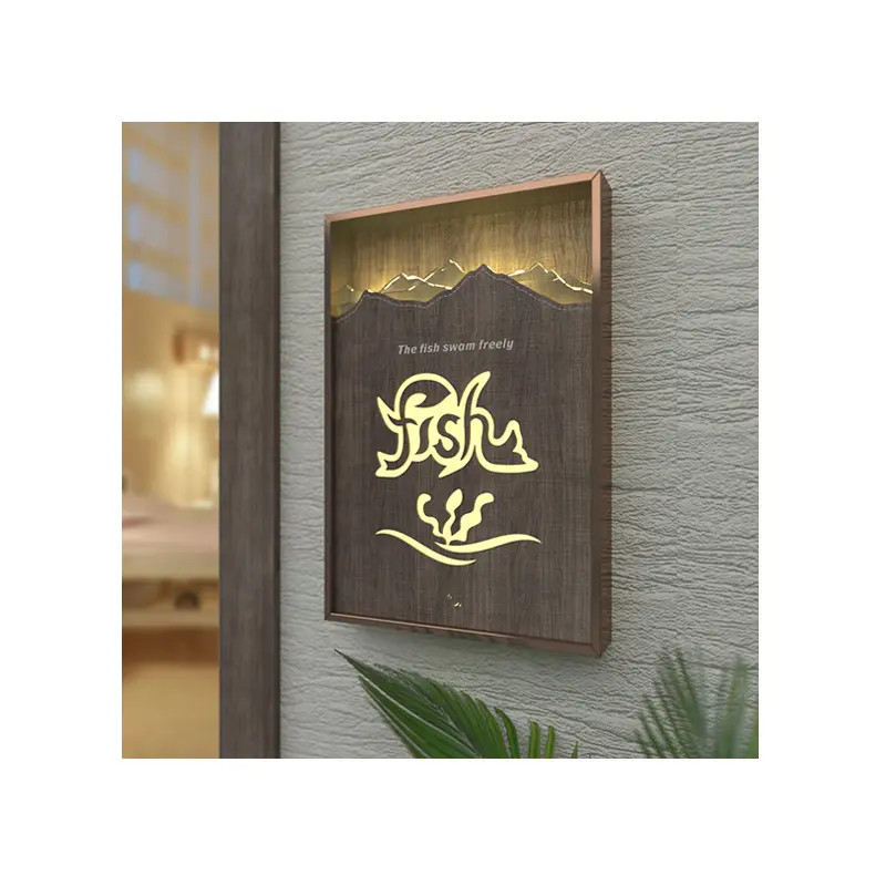 Metal 3D Led casa números luz hogar Hotel puerta placas signo luminoso Hotel habitación número signo personalizado signos led