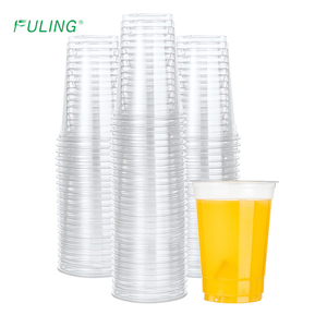 FULING Custom logo Printing 8/9/16/24/32oz Disposable clear PP/PET <strong>Cup</strong> <strong>Plastic</strong> Cold Drink <strong>Cup</strong> with Lid