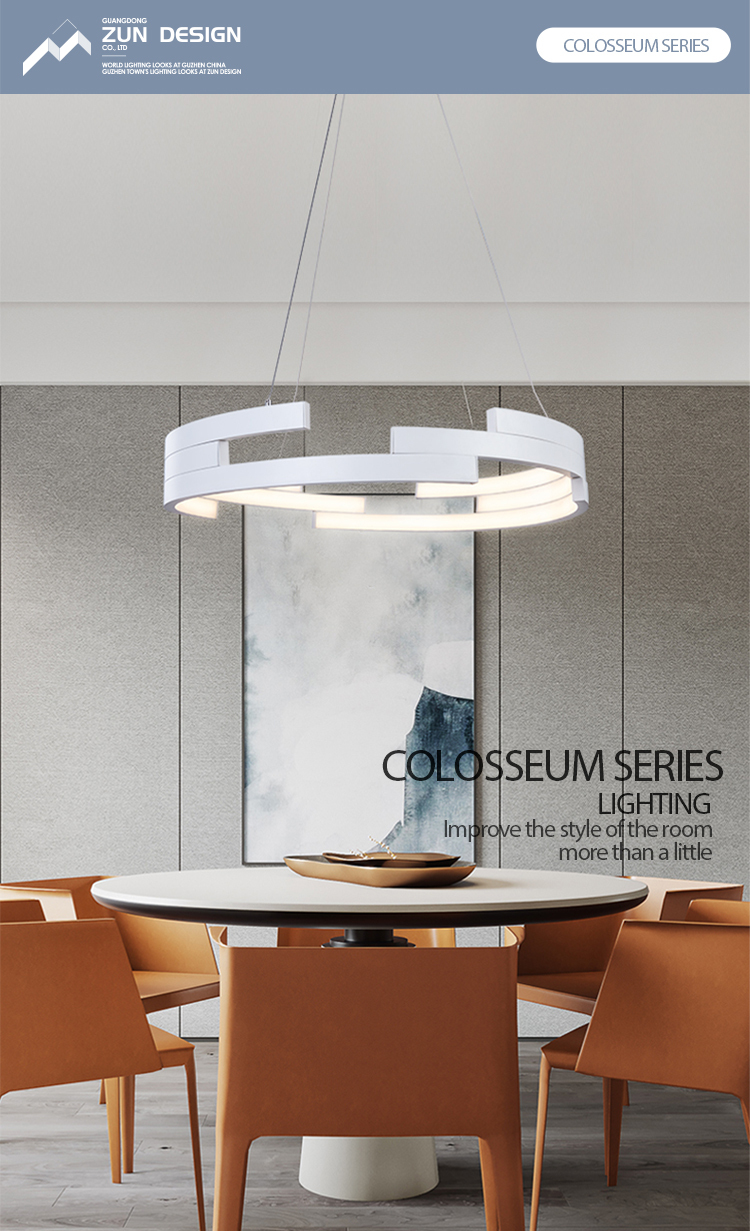 Simple ceiling Modern circle indoor led pendant light modern chandelier lamp for hotel