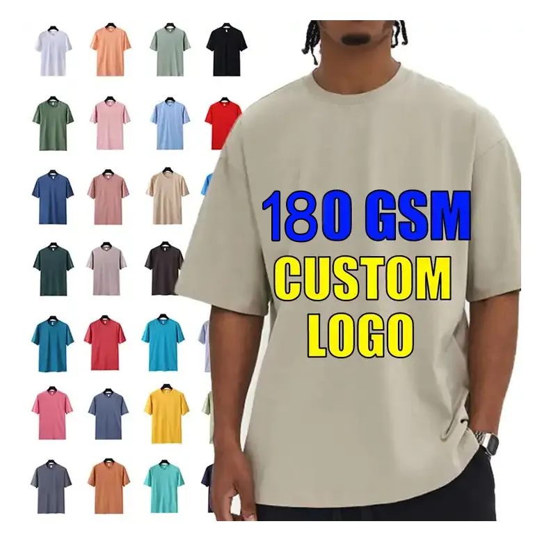 Chất Lượng Cao 180 GSM Trống T Áo Sơ Mi Tùy Chỉnh In Áo Sơ Mi Không Có Tối Thiểu Lớn Mens T-Shirts LED T-Shirt