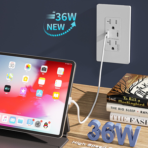 通用USB插座双USB a型 + C插座20安培125V USB插座，适用于美国标准家庭安装 - Product Image 2