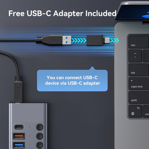 Tragbarer 7-Port USB 3.0 Hub mit individuellen Netzschaltern USB-Splitter-Erweiterung mit mehreren Anschlüssen auf Lager - Product Image 2