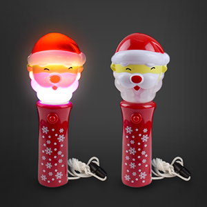 Santa Snowman Cây giáng sinh Thiết kế <span class=keywords><strong>LED</strong></span> nhấp nháy ánh sáng <span class=keywords><strong>Spinner</strong></span> Wand PS Chất liệu giáng sinh ánh sáng lên đồ chơi cho trẻ em - Product Image 1