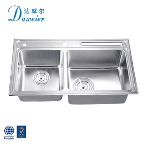 豪华厨房双碗水槽下农家手工洗菜厨房水槽