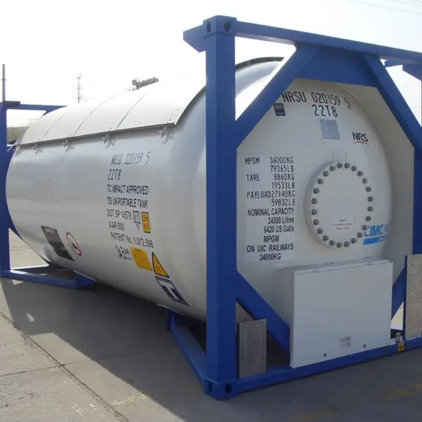 T75 ASME 표준 LOX LIN LNG LCO2 ISO 탱크 컨테이너 20ft