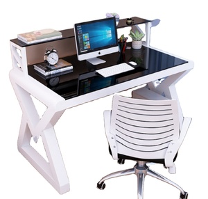 Minimalist Style Office <strong>Computer</strong> Desk Carefully Crafted by Tempered Glass and Metal Steel Frame High Quality <strong>Computer</strong> <strong>Table</strong> - Product Image 6
