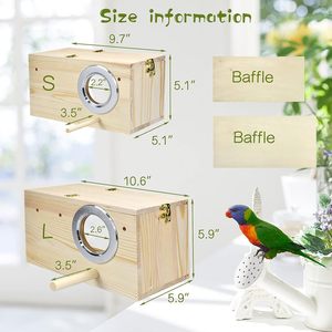 インコの巣箱オカメインコの巣箱鳥の巣鳥の繁殖箱の家木製 - Product Image 3
