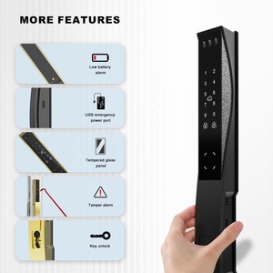 WINFREE SMART New Style Slim Aluminium Narrow Profile Fingerprint 3D Face Card <strong>Key</strong> Passcode Tuya Wifi Smart Door <strong>Lock</strong> - Product Image 3