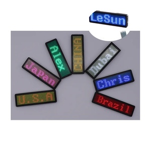 Rechargeable Bt Digital <strong>LED</strong> Badge DIY Programmable Scrolling Mini <strong>LED</strong> Name Tag <strong>LED</strong> Display Languages Badge Module - Product Image 3