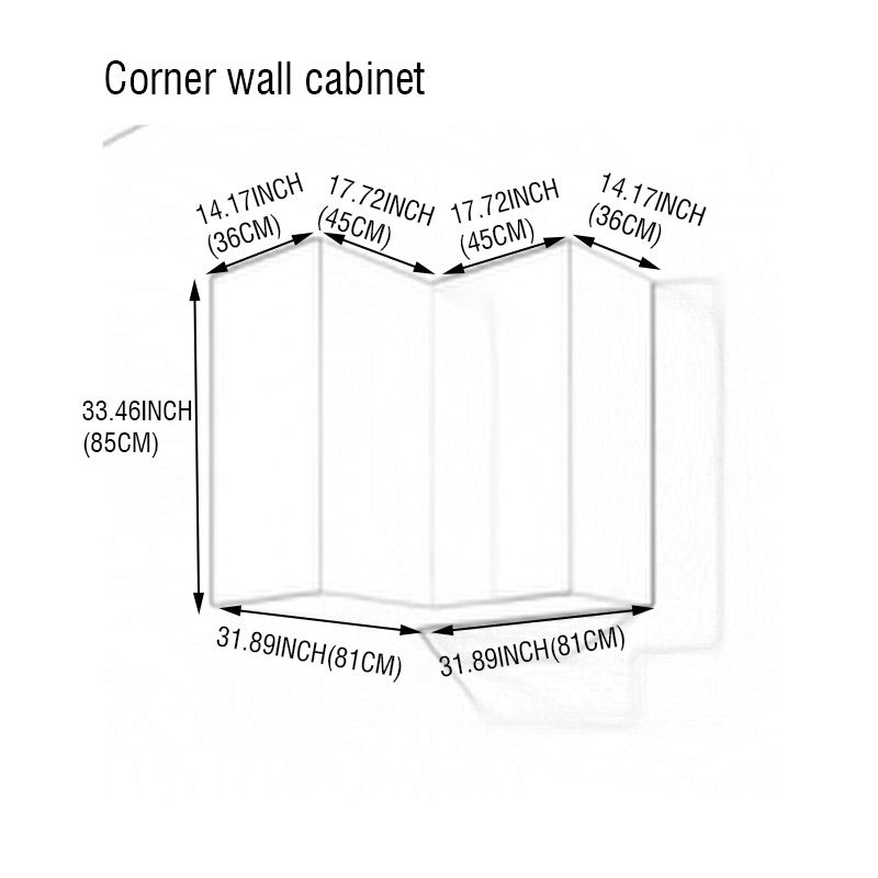Meuble d'angle mural 45-81*85*36 cm