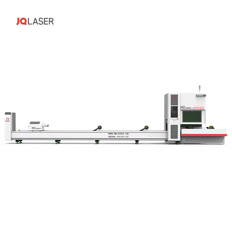 JQLASER MZ yüksek kalite 1000W 1500W 2000W yüksek hızlı kesme metal boru tüp fiber lazer kesim makinesi