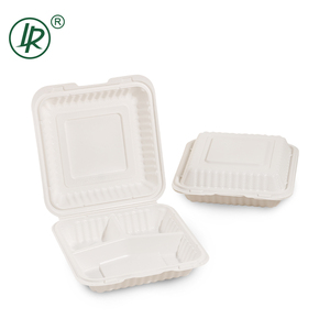 LR生分解性食器ディナーセット白いプラスチック包装コーンスターチ食品容器レストラン使い捨てランチボックス - Product Image 2