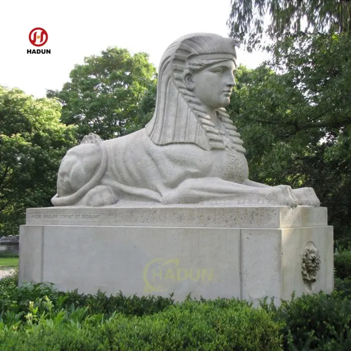 Пользовательские сад каменная статуя животных мраморная скульптура сфинкса
