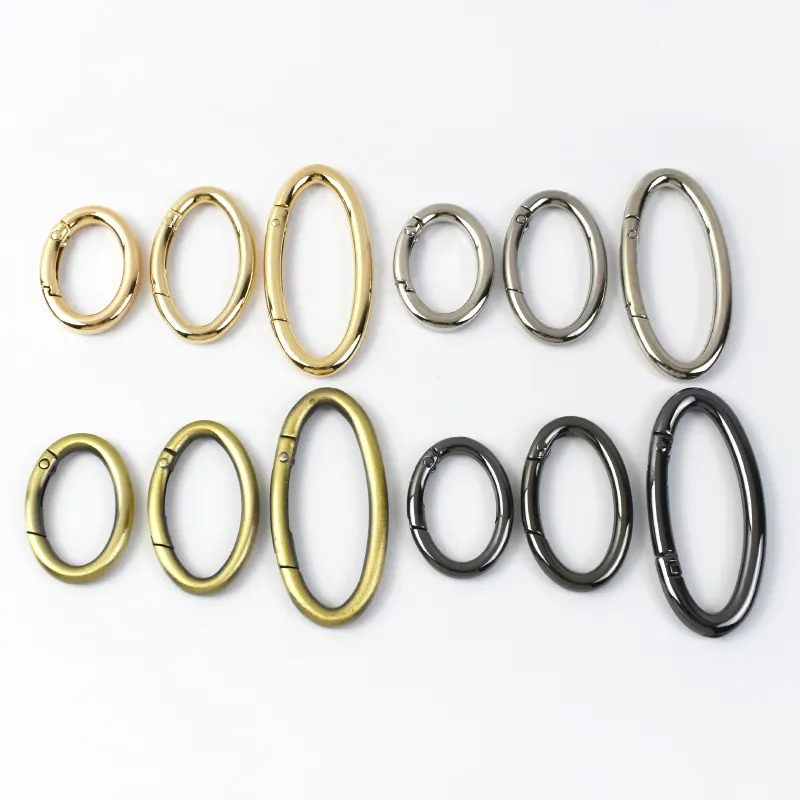 Meetee F1-23 25-54 Mét Hợp Kim Hình Bầu Dục Mùa Xuân Nhẫn Phần Cứng Phụ Kiện Cho Hành Lý Side Carabiner Clasp Móc Hình Bầu Dục O Vòng Mở Khóa