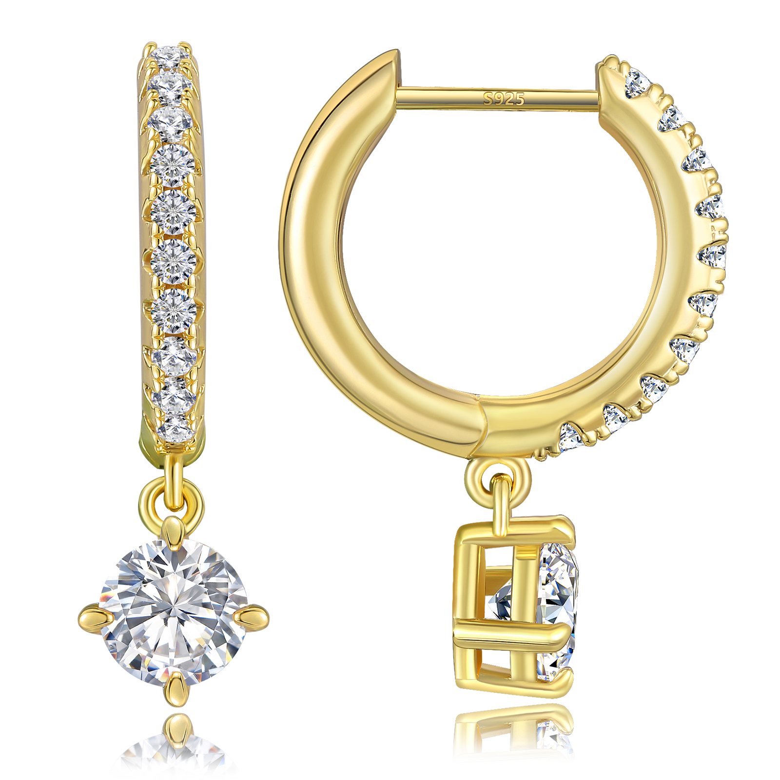 Or 15mm Hoop Drop Boucle d'oreille