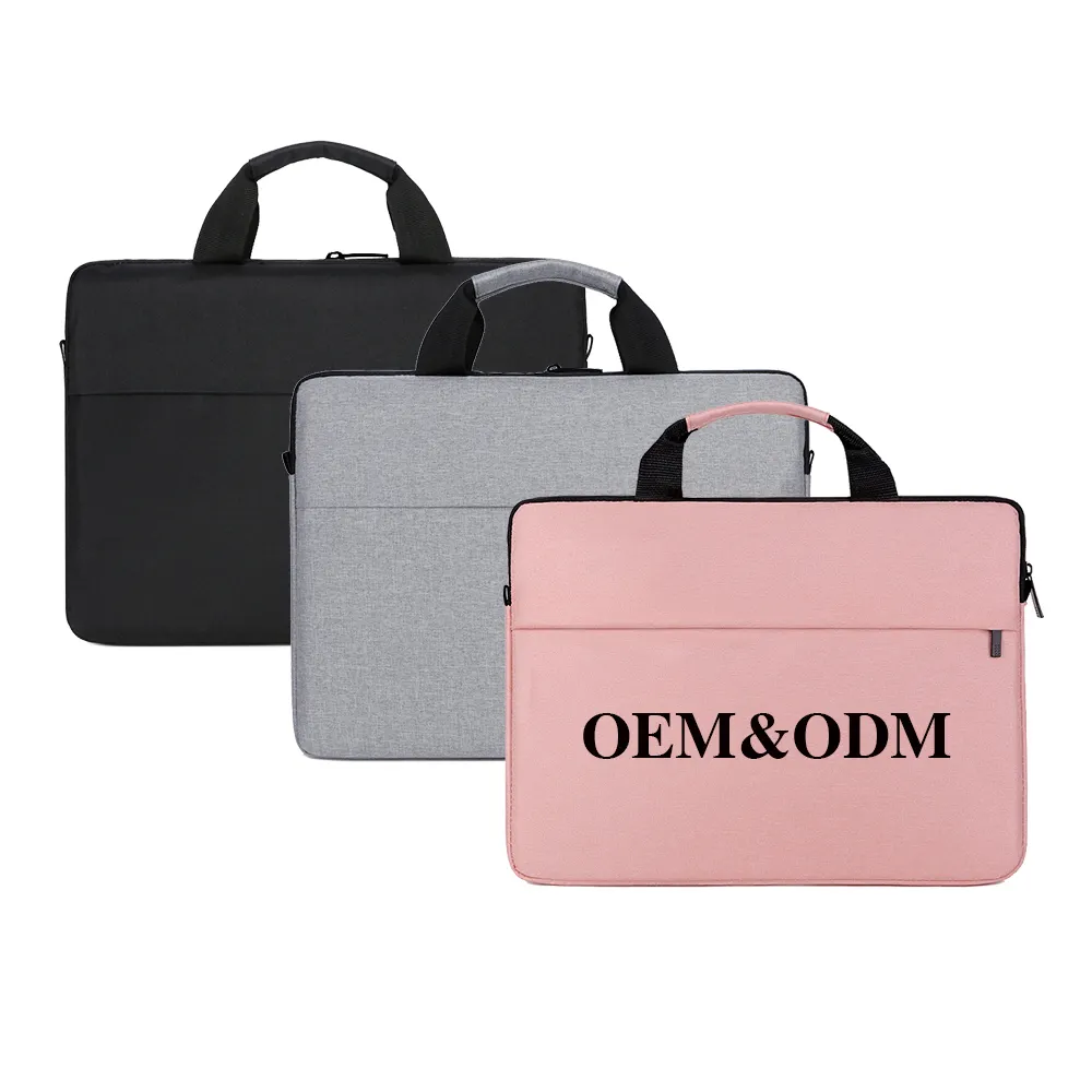 Custom 13/14/15/15.6 Inch Draagbare Waterdichte Canvas Laptop Tas Voor Mannen Vrouwen Computer