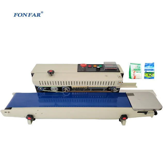 FR-900 automatic air tight heat sealing machine continuous popsicle band sealer machine for rice bag food beverage snack