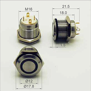 16mm cruscotto Auto pulsante del Computer breve interruttore in metallo LED 12V/24V pulsante momentaneo Auto Reset rilasciato breve lancio - Product Image 3