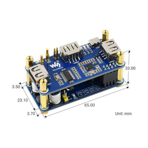 Raspberry Pi Zero WH PoE Ethernet alimentato a 3 vie USB HUB modulo modulo scheda di espansione hub - Product Image 6