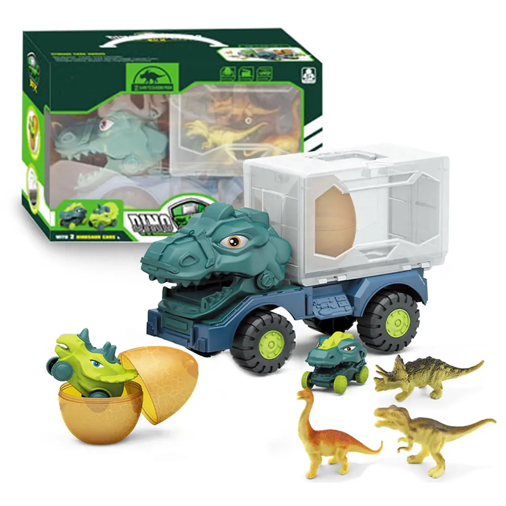 Mainan Mobil Pembawa Dino Angka Dinosaurus Telur Angka Hewan Pembawa Truk Pengangkut Dinosaurus Mobil untuk Anak-anak