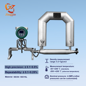 Medidor de flujo de masa de pulso Jingjie 4-20mA Salida de señal RS485 0.2% Medidas de precisión Tasa de flujo de volumen de aceite Temperatura de densidad - Product Image 4