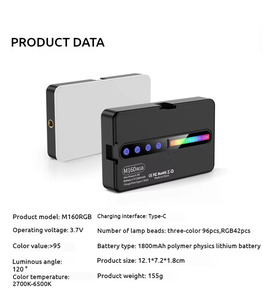 Portable <strong>RGB</strong> <strong>LED</strong> Video Light Panel for Camera Phone &amp; TikTok Upgrade Pocket Lamp with Fill Lighting for Photography - Product Image 6