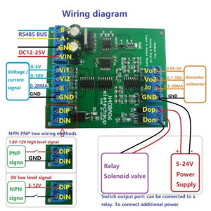 DC 12V 8CH Analog Digital <strong>Input</strong> output <strong>devices</strong> 0-5V 0-10V 4-20MA DAC ADC RS485 Modbus RTU Board N4DBA06