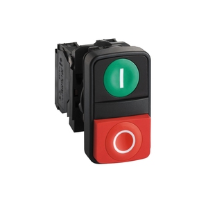 ManHua XB5-AL73415 Doppelkopf-Druckknopf grün rot LED-Druckknopf-Schalter - Product Image 1