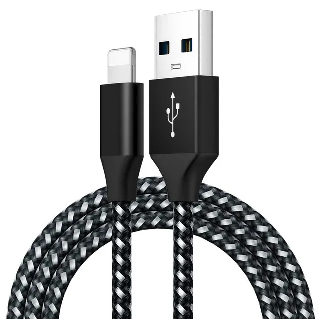 Cable usb de nailon trenzado de carga rápida 3A, cable micro usb tipo c para iphone, samsung y android