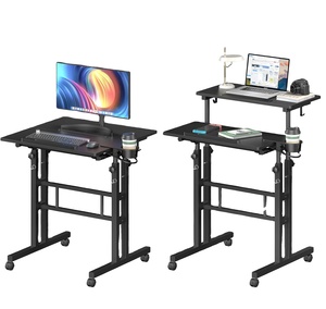 Mesa de ordenador de esquina con estantería para un uso eficiente en el escritorio ajustado del espacio de trabajo en el hogar - Product Image 1