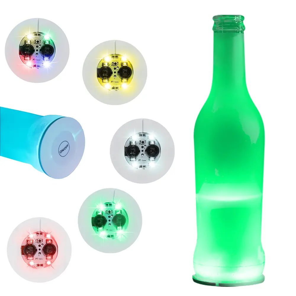 LED Bar Party accessori Glow LED adesivo bottiglia luci Led sottobicchieri bottiglia Led sottobicchieri bevande bottiglie di liquore leggero sottobicchiere