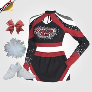 Çocuklar için yüksek kaliteli kırmızı üniforma cheercostumes amigo kostümleri - Product Image 1